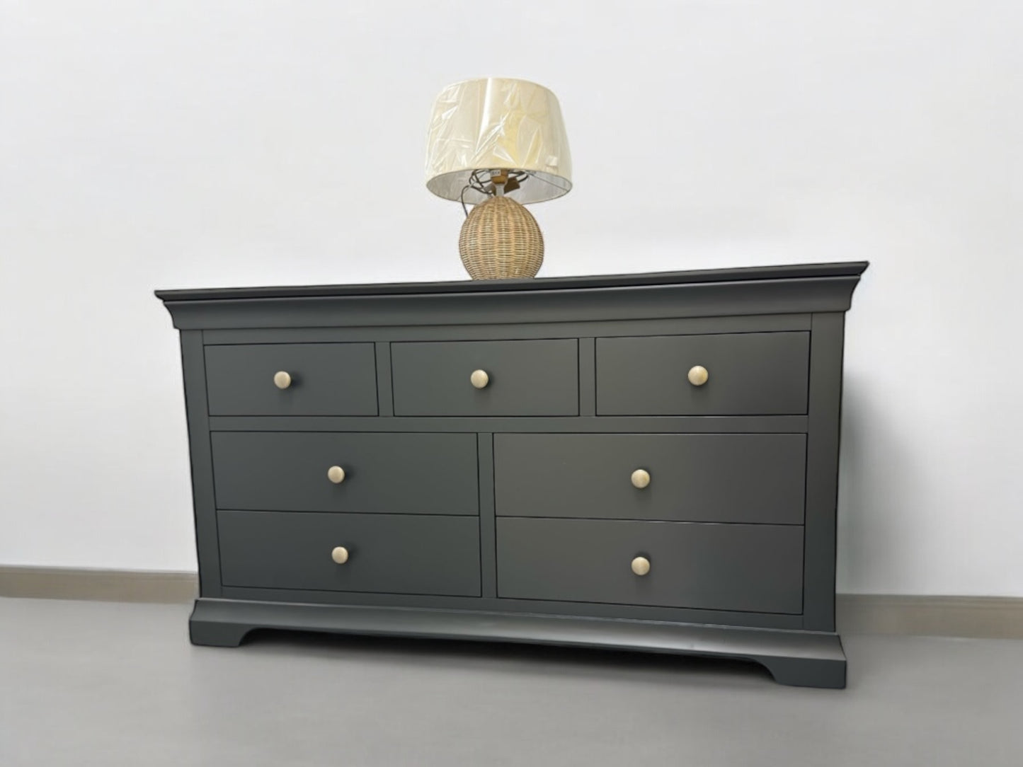 Cotswold Company Solid Wood Frame & Dusky Black Painted 7 Drawer Chest RRP £479