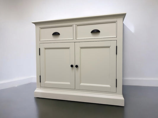 Solid Wood & Warm White Painted Panels 2 Door Sideboard RRP £499