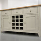 White Wax Finished Oak Top & Grey Painted Winerack Sideboard RRP £599