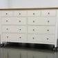 White Wax Finished Oak Top & Pure White Painted 10 Drawer Chest RRP £1100