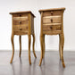 Solid Oiled Teak Wood 3 Drawer Bedside Tables/ Side Tables/ Lamp Tables