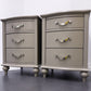 Bentleys Solid Wood & Grey Painted 3 Drawer Bedside Tables RRP £792