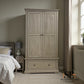 Weathered Oak Double Wardrobe with Glass Mirror & Tie Rack Burleigh Range From Oak Furnitureland RRP £1099