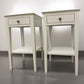 Solid Wood & Warm White Painted Narrow Bedside Tables RRP £250