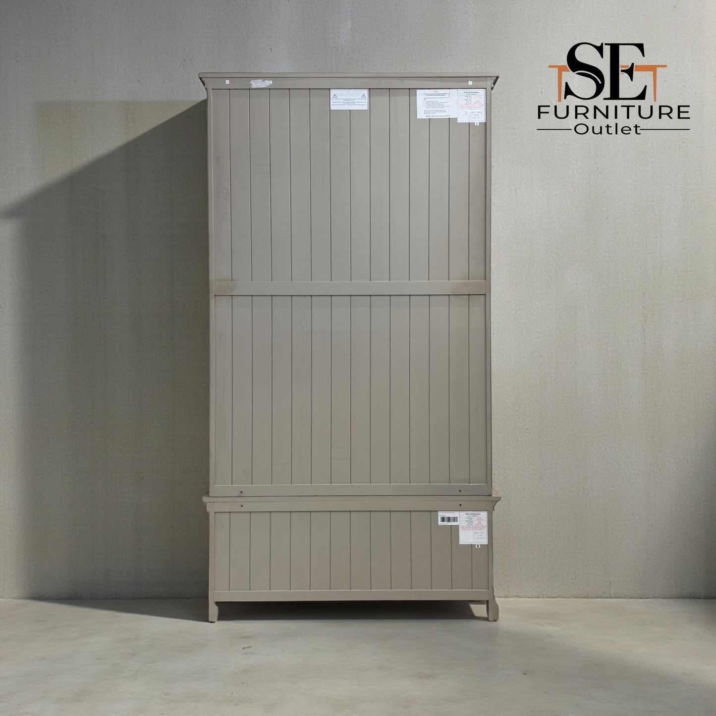 Weathered Oak Double Wardrobe with Glass Mirror & Tie Rack Burleigh Range From Oak Furnitureland RRP £1099