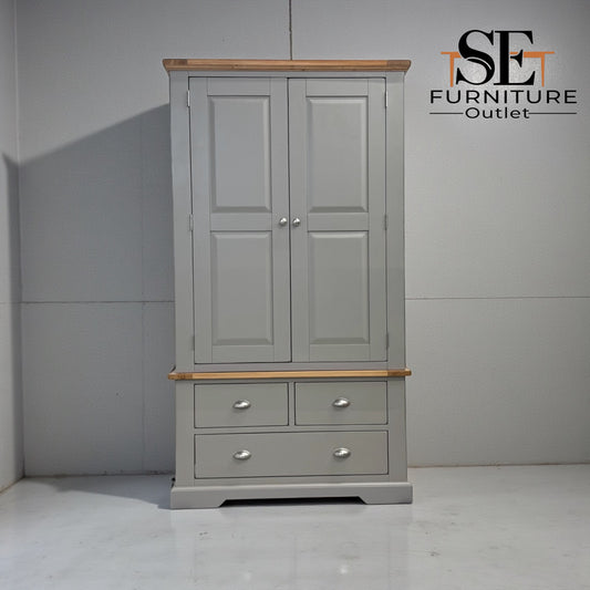 Solid Oak & Grey Painted Kitchen Larder St Ives Range From Oak Furnitureland RRP £1399