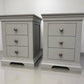 Solid Wood Frame Pebble Grey Bedside Tables RRP £169 Each