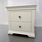 Solid Wood Frame & Warm White Painted 2 Large Drawer Bedside Table RRP £275