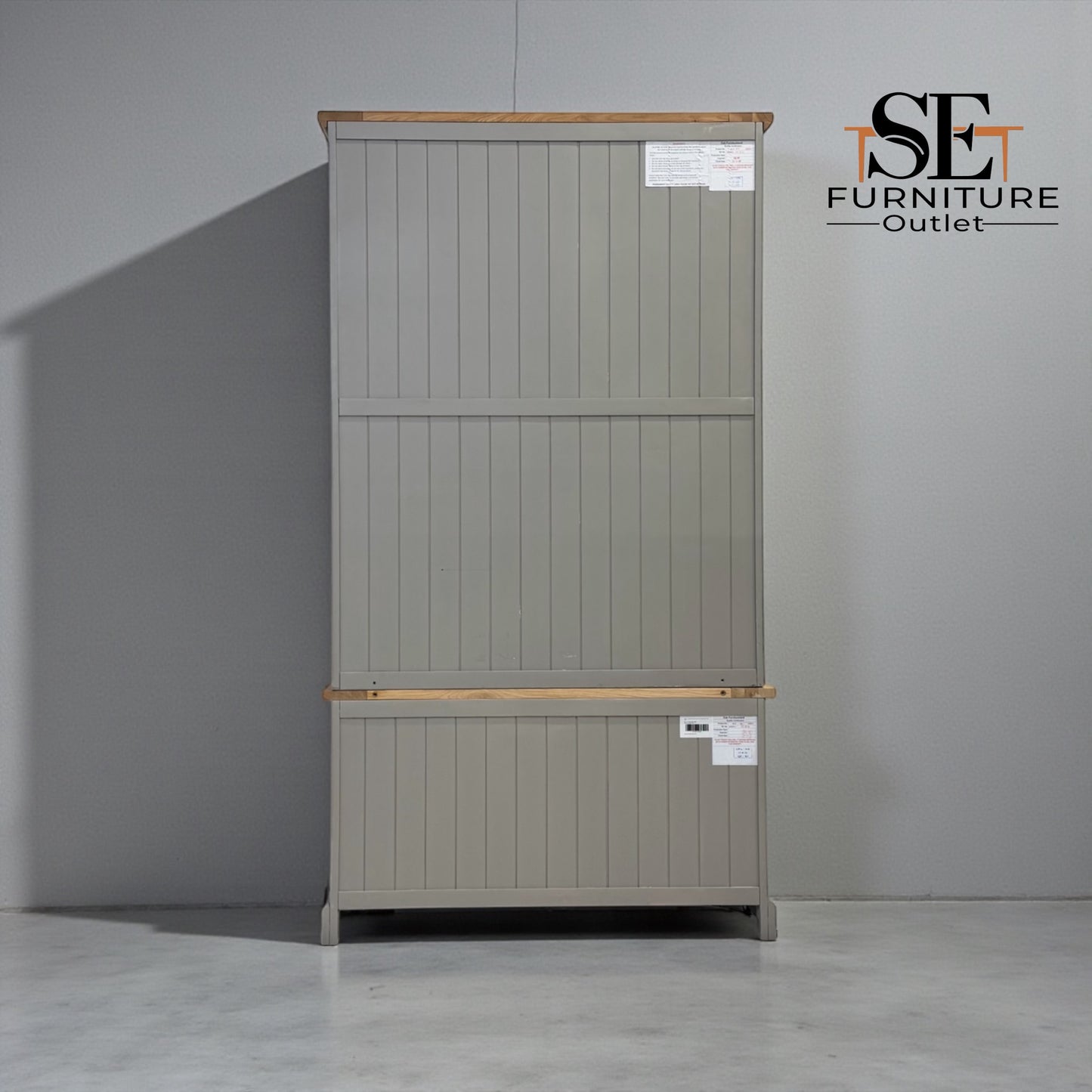 Solid Oak & Grey Painted Kitchen Larder St Ives Range From Oak Furnitureland RRP £1399