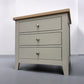 Cotswold Company Oak & Grey Painted 3 Drawer Jumbo Bedside Table, Grey RRP £299