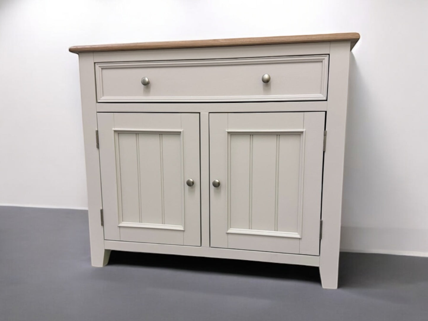 Oak & White Painted Small Sideboard RRP £479 (No Veneer, MDF Or Chipboard Used)