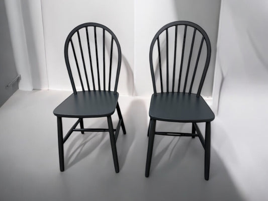 Cotswold Company Nordic Oak Curved Back Charcoal Dining Chairs RRP £150 Each