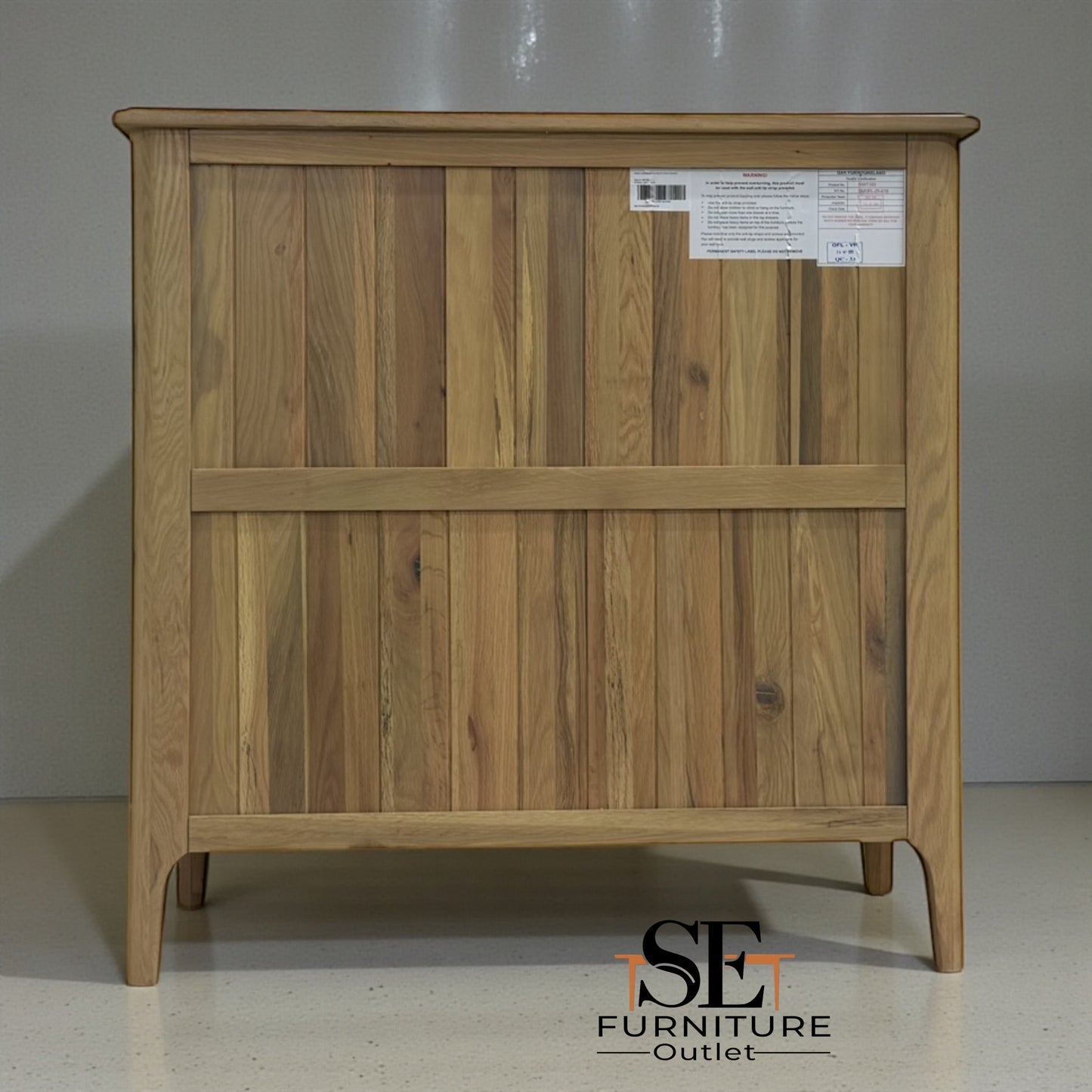 Light Natural Solid Oak 5 Drawer Chest, Newton Range From Oak Furnitureland RRP £599