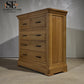 Natural Solid Oak 5 Drawer Chest, Canterbury Range From Oak Furnitureland RRP £599