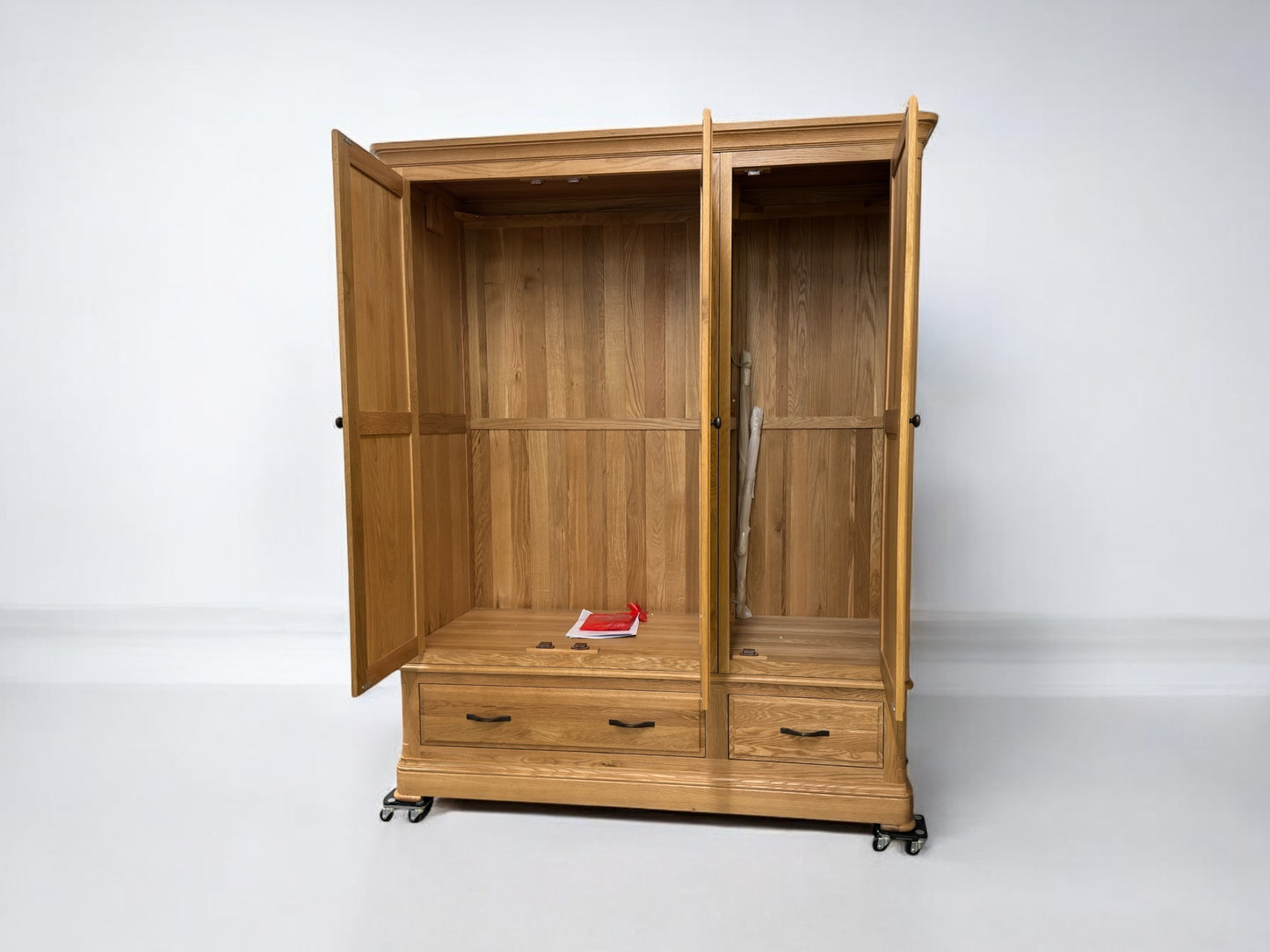 OAK FURNITURELAND NATURAL SOLID OAK TRIPLE WARDROBE CANTERBURY RANGE RRP £1499