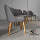 Set of 6 Grey Fabric & Oak Leg Dining Chairs from Oak Furnitureland