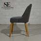 Set of 6 Grey Fabric & Oak Leg Dining Chairs from Oak Furnitureland