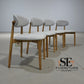 Set of 4 Natural Oak Dining Chairs in Cloud Grey, Otis Range From Oak Furnitureland RRP £260 Each