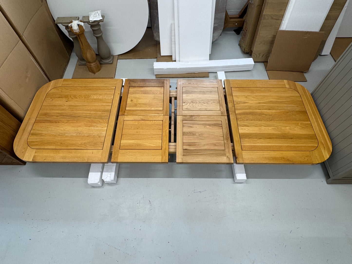 Natural Solid Oak Extending Dining Table, 10 to 12 Seater Hercules Range From Oak Furnitureland RRP £1099