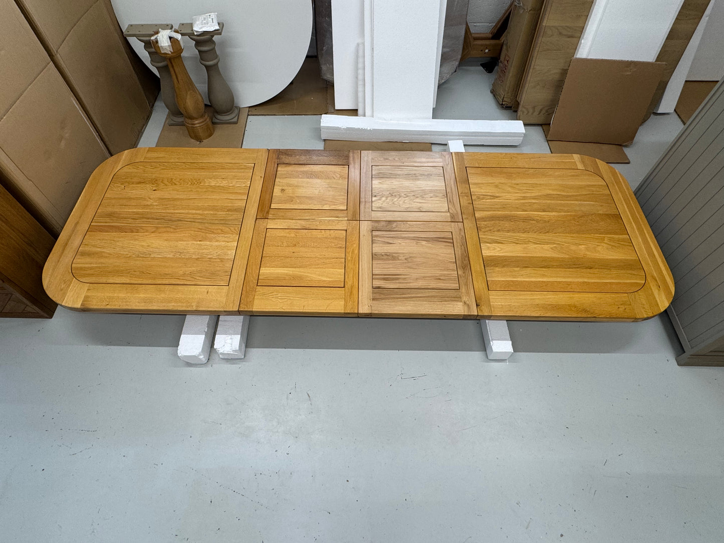 Natural Solid Oak Extending Dining Table, 10 to 12 Seater Hercules Range From Oak Furnitureland RRP £1099