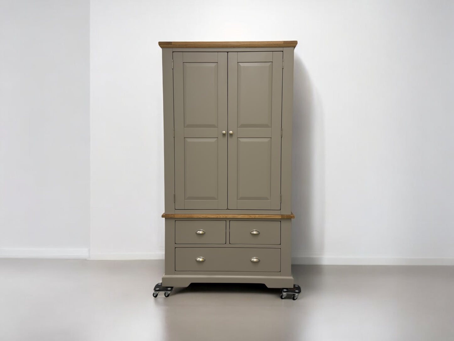 Oak Furnitureland Oak & Grey Painted Kitchen Larder St Ives Range RRP £1449