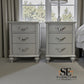Bentleys Solid Wood & Grey Painted 3 Drawer Bedside Tables RRP £399 each