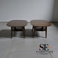 Bentleys Solid Walnut Wood Side Tables With Shelf RRP £429