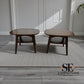 Bentleys Solid Walnut Wood Side Tables With Shelf RRP £429