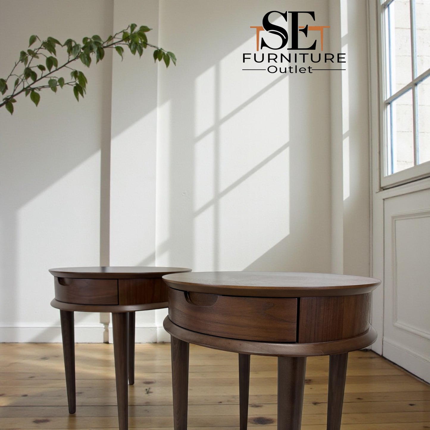 Bentleys Solid Walnut Lamp Tables With Drawer (Last Pair!)