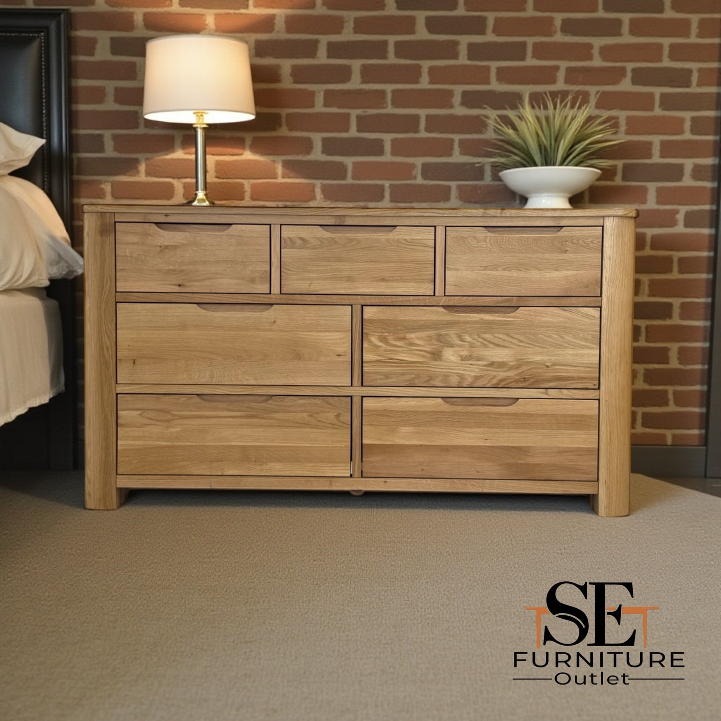 Solid Oak 7 Drawer Chest of Drawers, Romsey Range, From Oak Furnitureland RRP £679