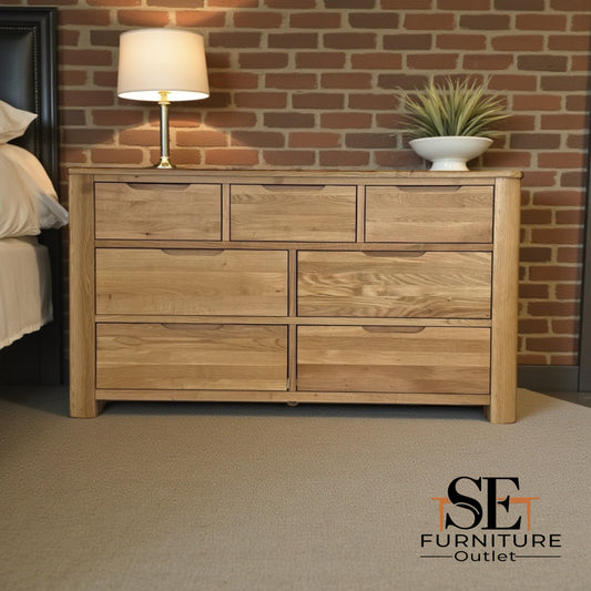 Solid Oak 7 Drawer Chest of Drawers, Romsey Range, From Oak Furnitureland RRP £679