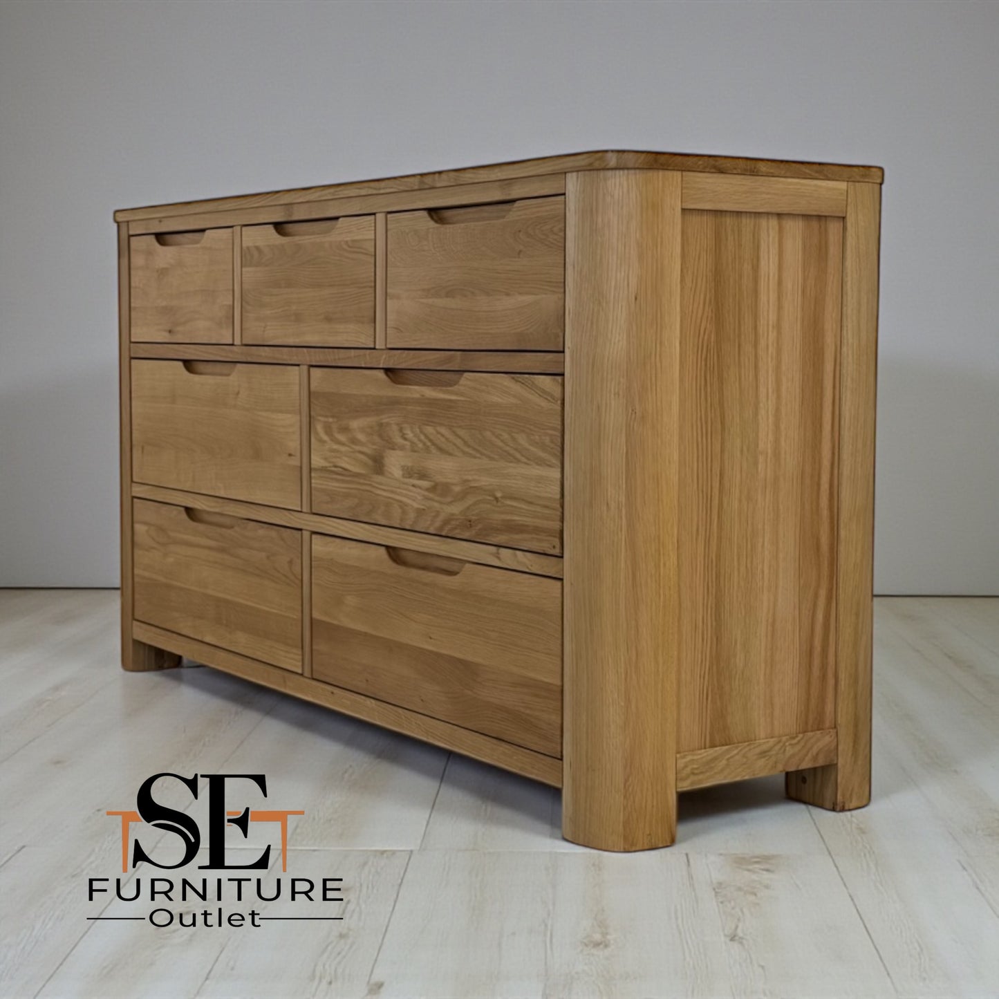 Solid Oak 7 Drawer Chest of Drawers, Romsey Range, From Oak Furnitureland RRP £679