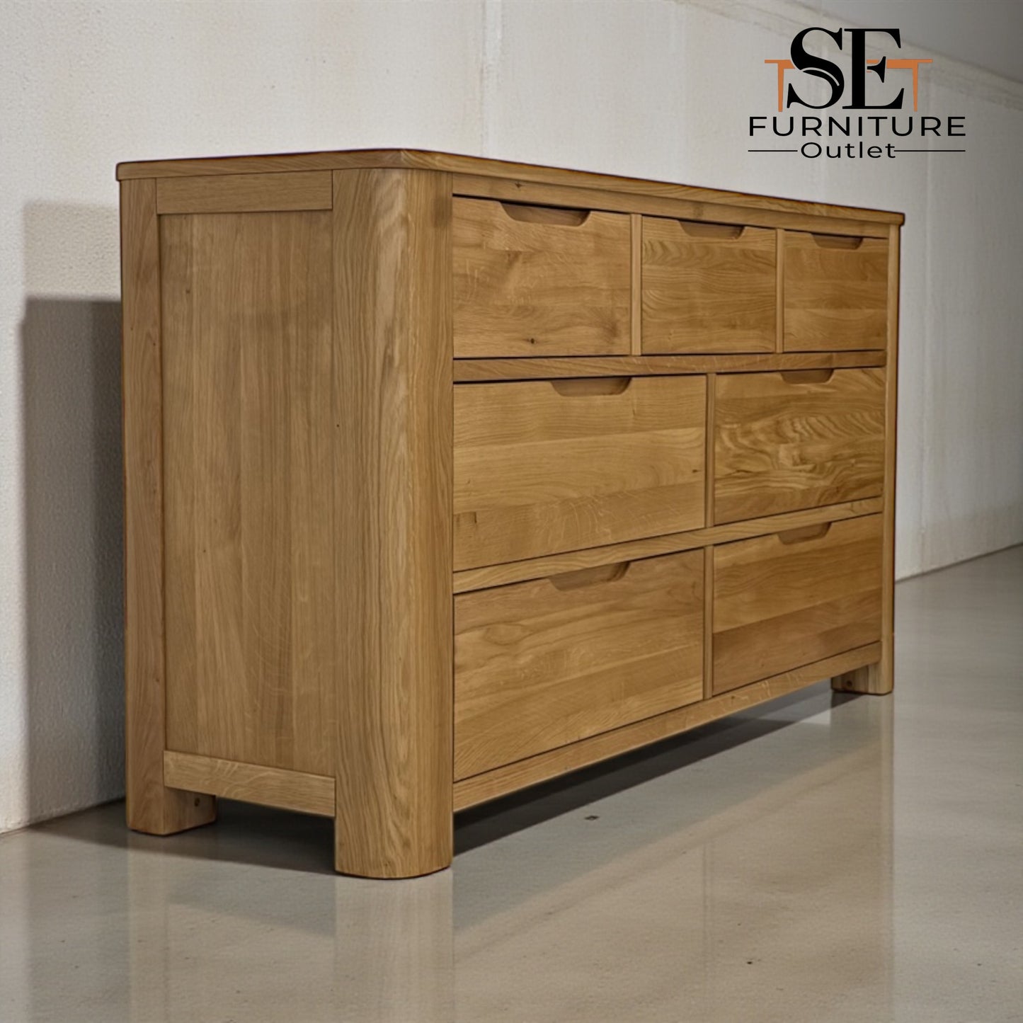 Solid Oak 7 Drawer Chest of Drawers, Romsey Range, From Oak Furnitureland RRP £679
