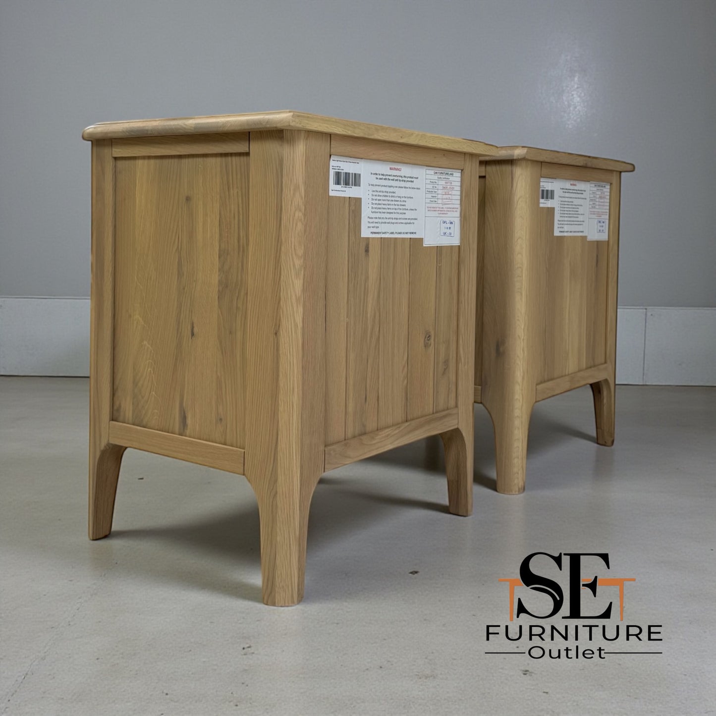 Light Natural Solid Oak 2 Drawer Bedside Tables Newton Range From Oak Furnitureland RRP £498