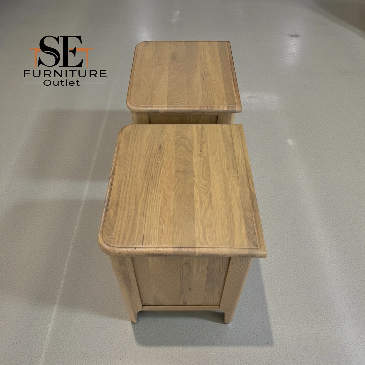 Light Natural Solid Oak 2 Drawer Bedside Tables Newton Range From Oak Furnitureland RRP £498