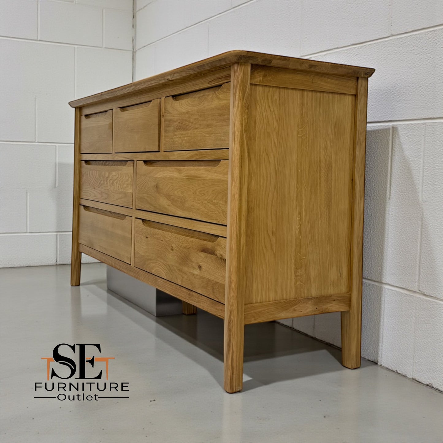 Natural Solid Oak 7 Drawer Chest, Copenhagen Range From Oak Furnitureland RRP £679