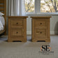 Natural Solid Oak 2 Drawer Bedside Tables Brennan Range From Oak Furnitureland RRP £598