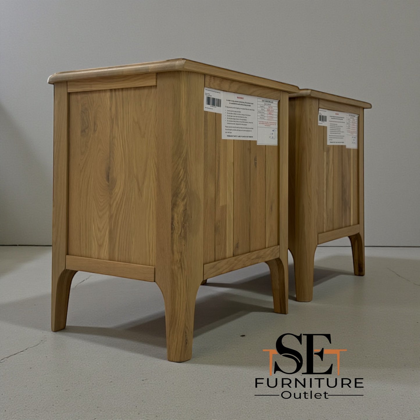 Light Natural Solid Oak 2 Drawer Bedside Tables Newton Range From Oak Furnitureland RRP £498