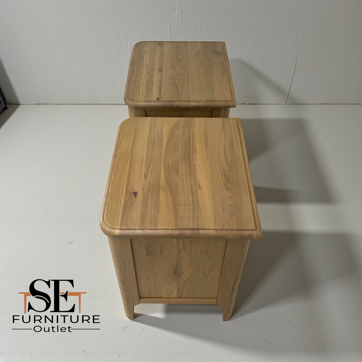 Light Natural Solid Oak 2 Drawer Bedside Tables Newton Range From Oak Furnitureland RRP £498