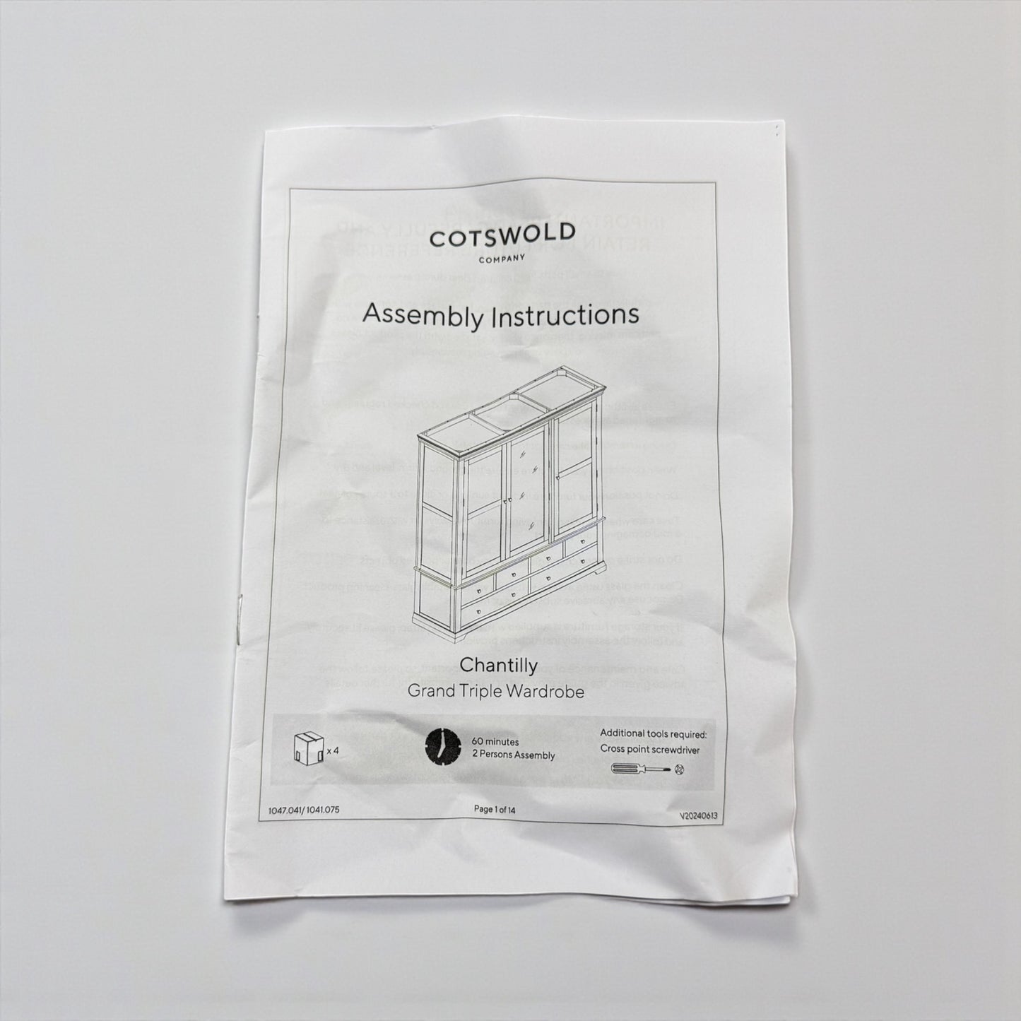 Solid Wood Frames & Warm White Painted Grand Triple Wardrobe, Chantilly Range RRP £1899