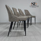 Set of 4 Light Grey Suede Dining Chairs with Black Metal Legs from Oak Furnitureland RRP £220