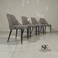 Set of 4 Light Grey Suede Dining Chairs with Black Metal Legs from Oak Furnitureland RRP £220