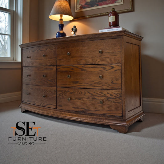 Dark Oak Low & Wide 6 Drawer Chest, Winchcombe Range RRP £1199
