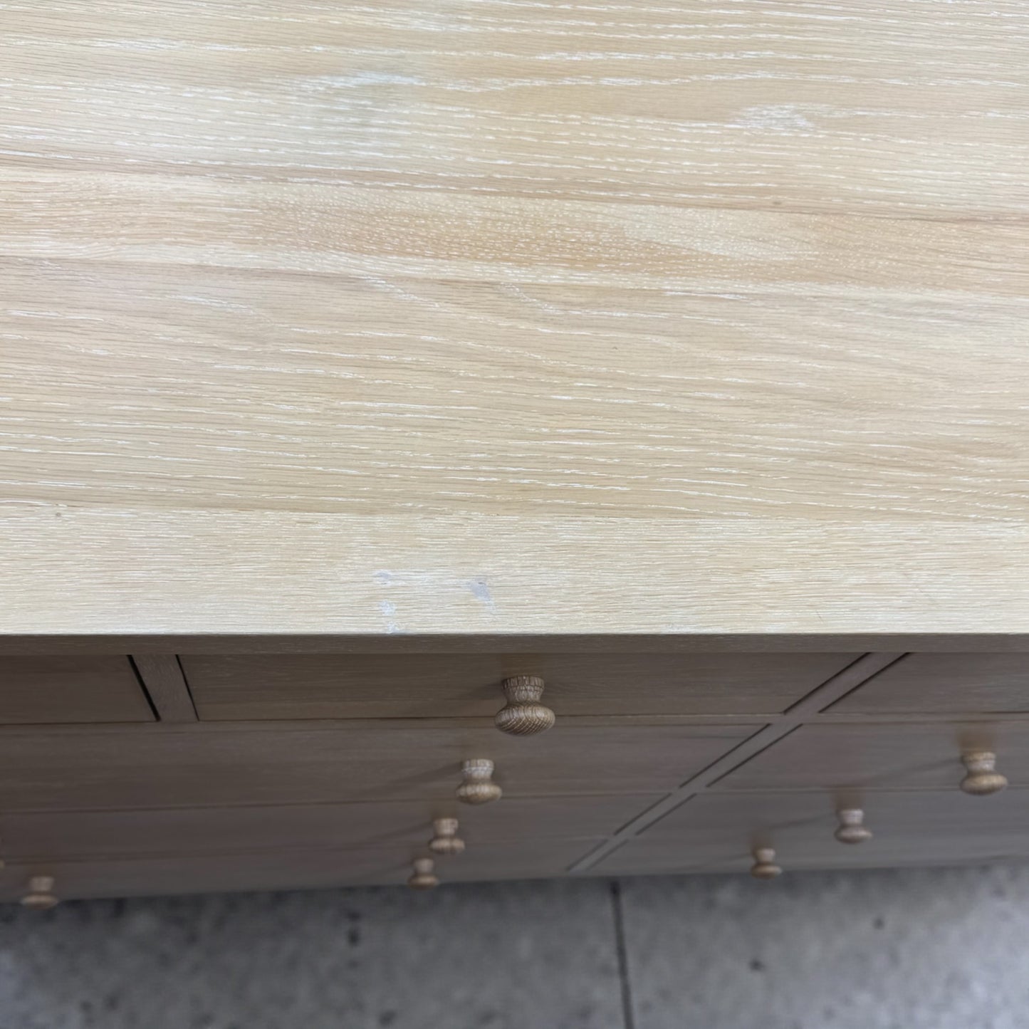 Solid Oak Frames with Oak Veneer 10-Drawer Chest in Whitewash Finish, Inglesham Range, RRP £1250