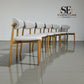 Set of 6 Natural Oak Dining Chairs in Cloud Grey, OTIS Range From Oak Furnitureland RRP £260 each