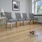Set of 4 Natural Oak Dining Chairs in Grey Fabric, Vivien Range From Oak Furnitureland RRP £260 each