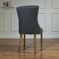 Set of 4 Natural Oak Dining Chairs in Grey Fabric, Vivien Range From Oak Furnitureland RRP £260 each