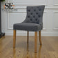Set of 4 Natural Oak Dining Chairs in Grey Fabric, Vivien Range From Oak Furnitureland RRP £260 each
