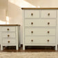 Cotswold Company Oak Top & Cream Painted 5 Drawer Chest & Bedside Table