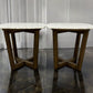 Oak Furnitureland Solid Acacia & Luxury Italian Carrara Marble Top Side Tables RRP £458